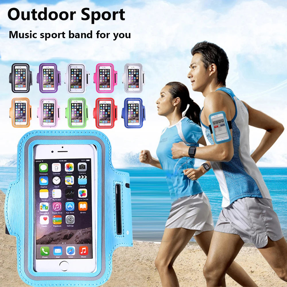 Outdoor Sports Phone Holder Touch Screen Armband Case Phone Universal Gym Running Phone Bag Arm Band Case 4-6.5 Inch Arm Bag