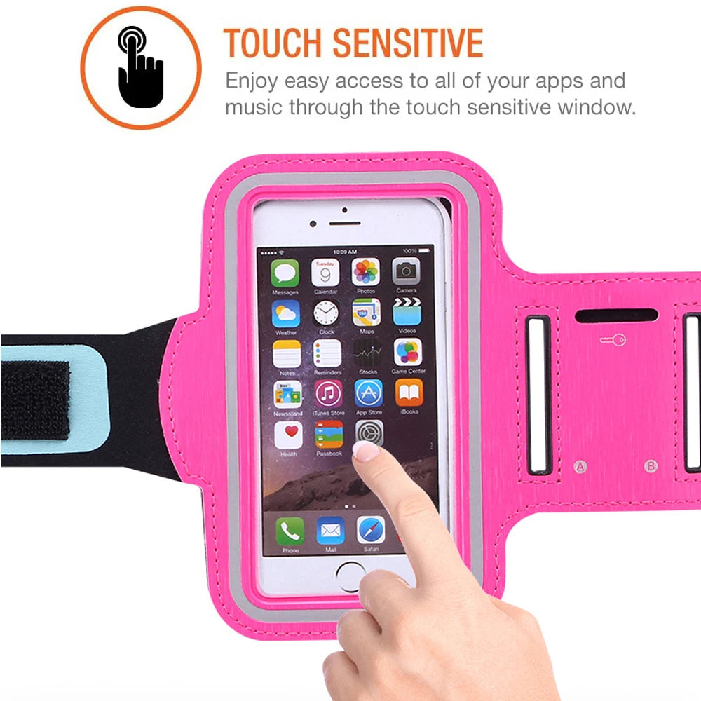 Outdoor Sports Phone Holder Touch Screen Armband Case Phone Universal Gym Running Phone Bag Arm Band Case 4-6.5 Inch Arm Bag