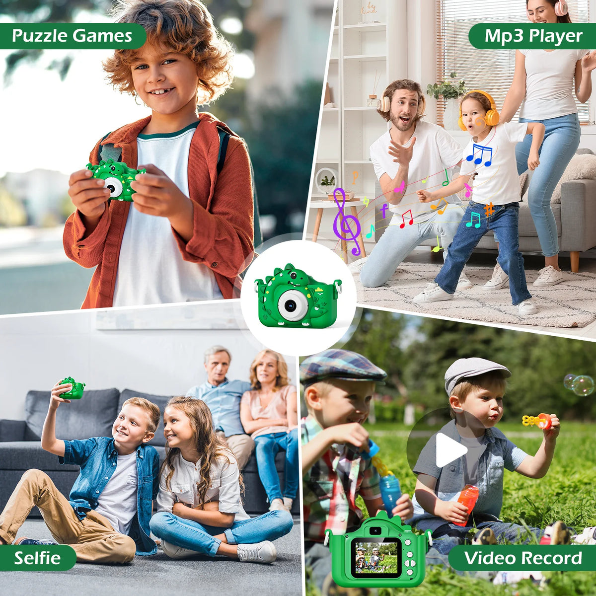 Kids Digital Camera with 32GB Card Dinosaur Mini Camera Toys 1080P HD Vlogging Photography Camera perfect for Christmas or Birthday Gifts