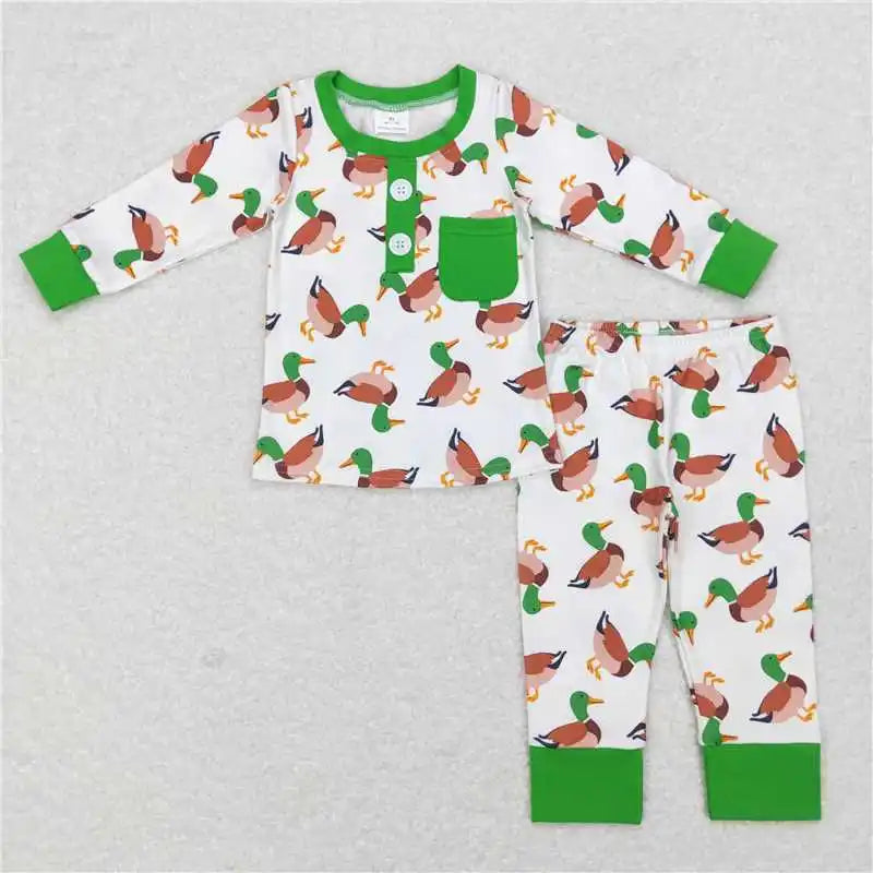 Bamboo Baby Boy/Toddler Long Sleeves Pullover Shirts Pants Set Pajamas Fall Outfit Sleepwear
