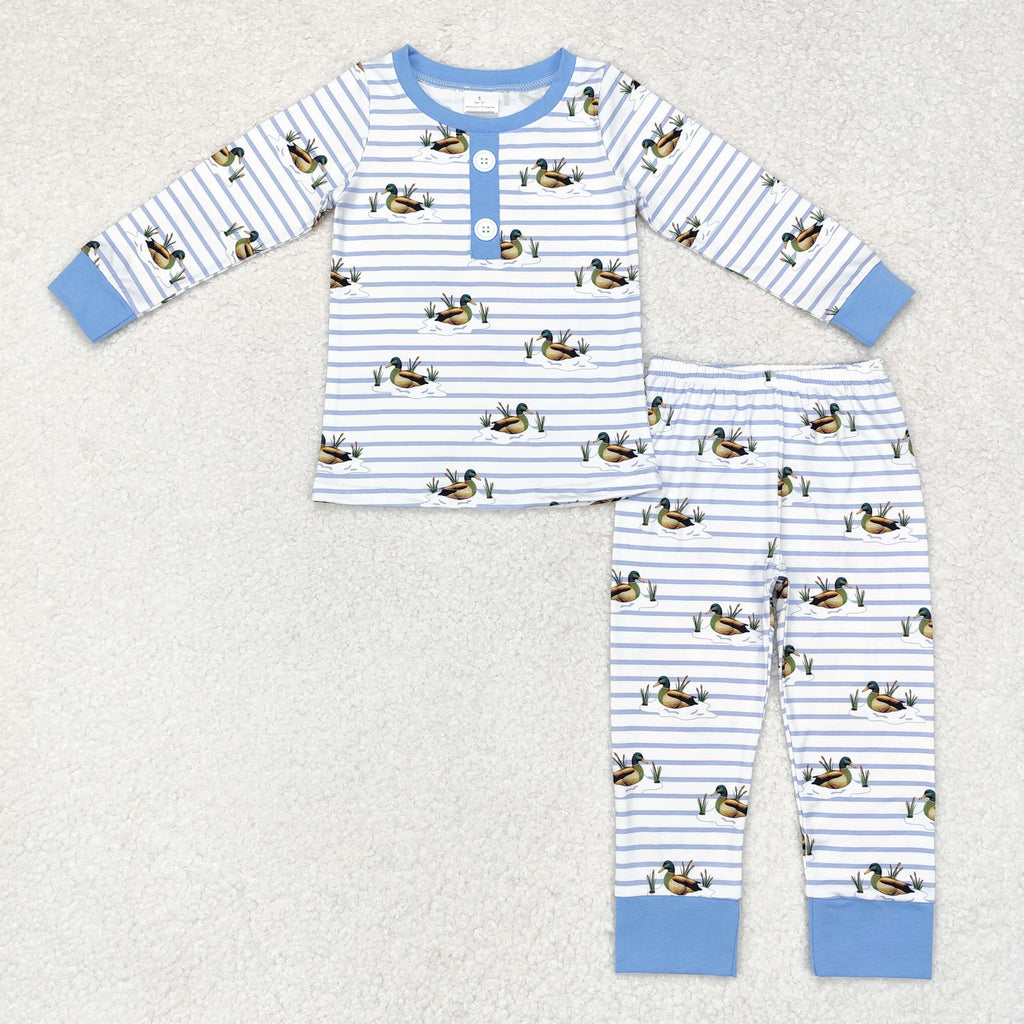Bamboo Baby Boy/Toddler Long Sleeves Pullover Shirts Pants Set Pajamas Fall Outfit Sleepwear