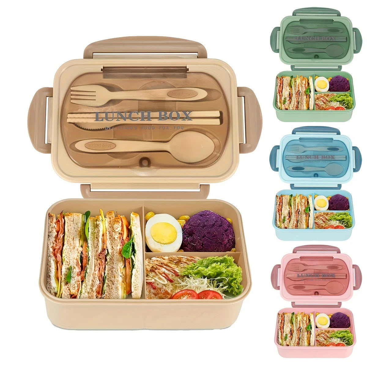 1pc Insulated Lunch Box, Bento Box for Students or Adults, Portable Sealed Compartment Lunch Container for Microwave