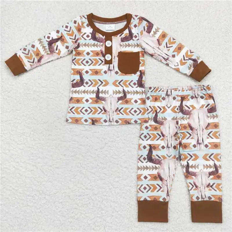 Bamboo Baby Boy/Toddler Long Sleeves Pullover Shirts Pants Set Pajamas Fall Outfit Sleepwear