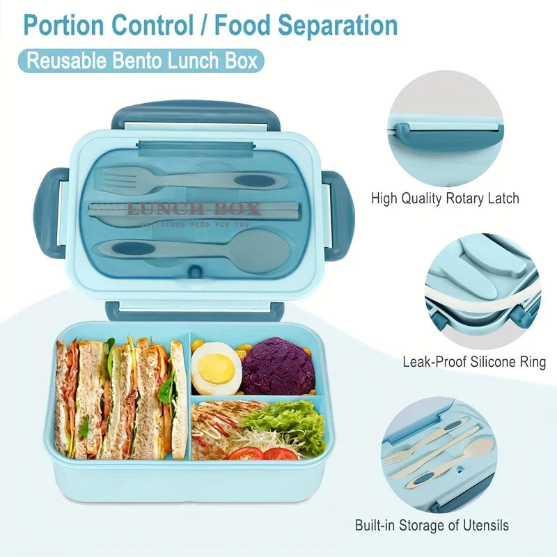 1pc Insulated Lunch Box, Bento Box for Students or Adults, Portable Sealed Compartment Lunch Container for Microwave