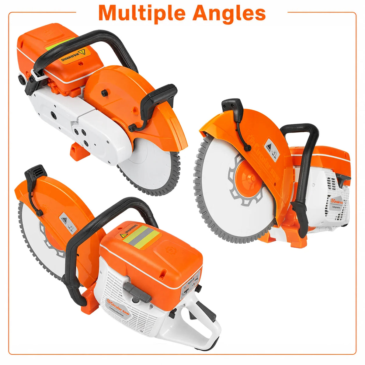 Kids Electric Circular Saw Toy with Realistic Sounds Rotating Blade Pretend Play Construction Tool for Builder Role Play Gifts