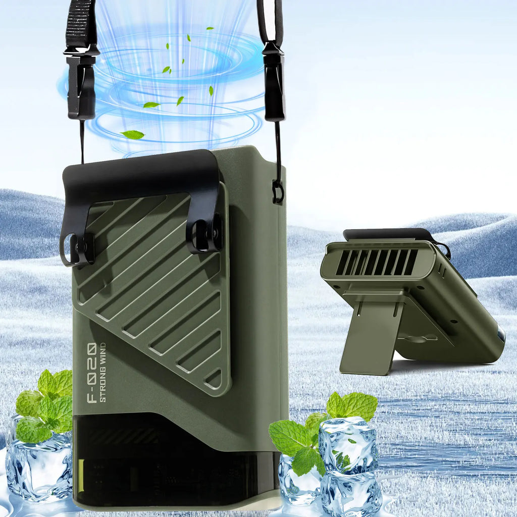 Portable Waist Fan with Belt Clip Light Weight  Neck Hanging Fan Suitable for Outdoor Travel of Office Desk