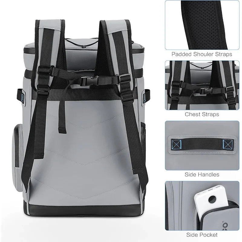 30L Waterproof Insulated Cooler Backpack for Men or Women Leak Proof Cooler Rucksack for Camping, Beach, Fishing, Picnic, Travel Bag