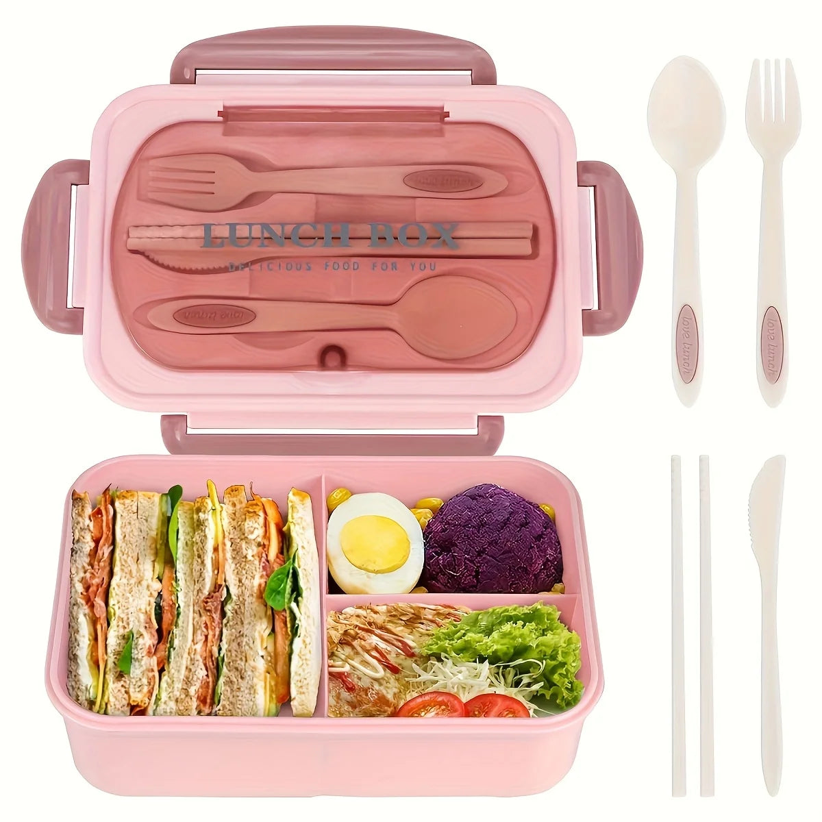 1pc Insulated Lunch Box, Bento Box for Students or Adults, Portable Sealed Compartment Lunch Container for Microwave
