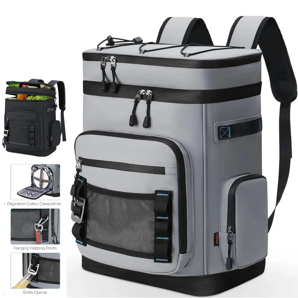 30L Waterproof Insulated Cooler Backpack for Men or Women Leak Proof Cooler Rucksack for Camping, Beach, Fishing, Picnic, Travel Bag