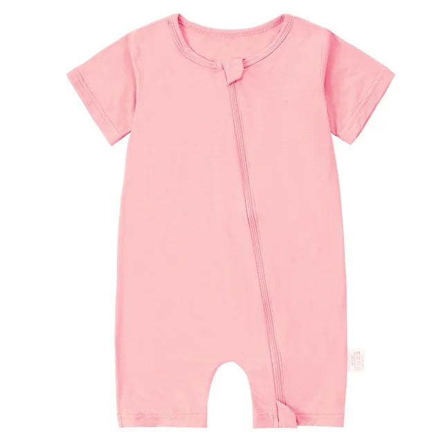 MICHLEY 2PCS Baby Romper Short Sleeve Summer Rompers Infant Toddler Bamboo Soft Outfits Jumpsuits For Girls or Boys 0-24 Months