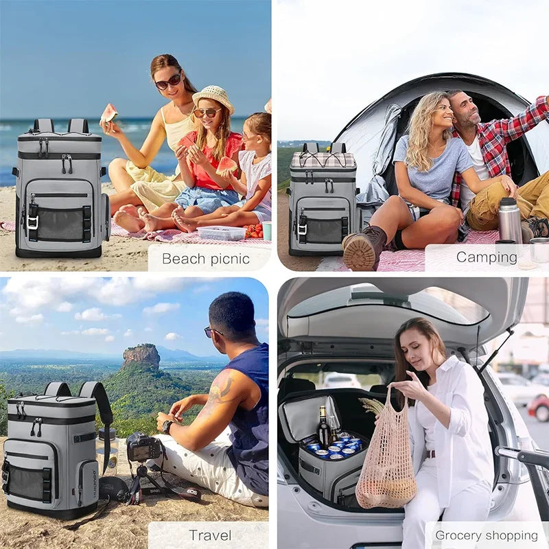 30L Waterproof Insulated Cooler Backpack for Men or Women Leak Proof Cooler Rucksack for Camping, Beach, Fishing, Picnic, Travel Bag