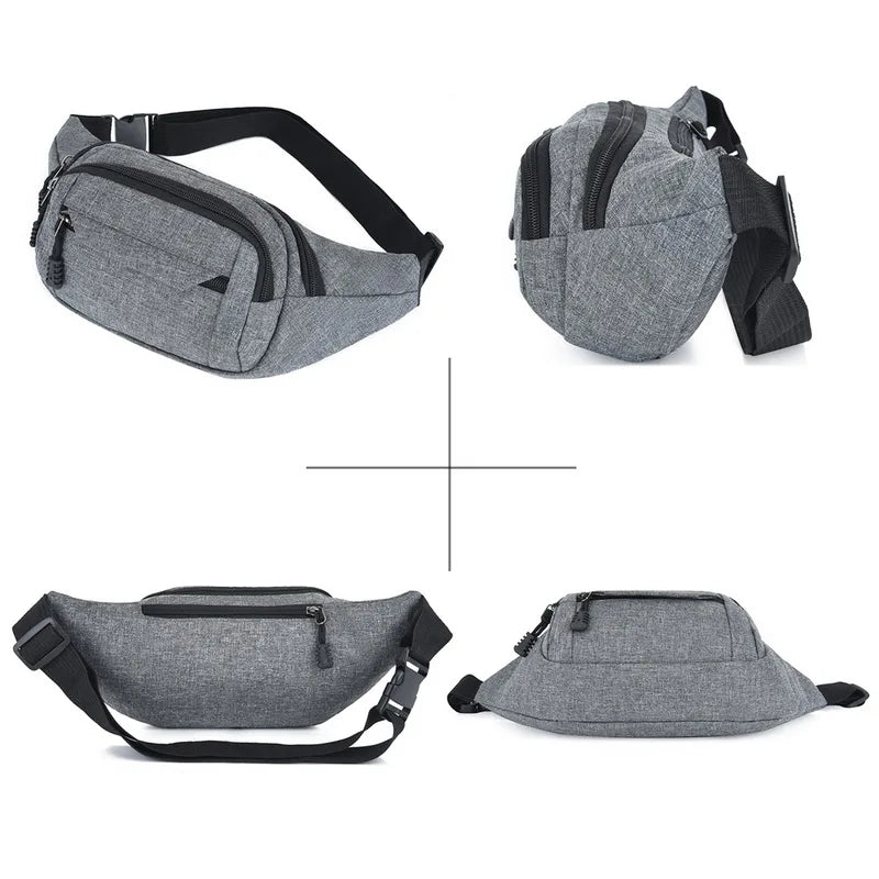 Fashion Men Women Waist Bag Casual Fanny Pack Purse Large Phone Belt Bag Pouch Canvas Outdoor Travel Phone Bag Banana Hip Bags