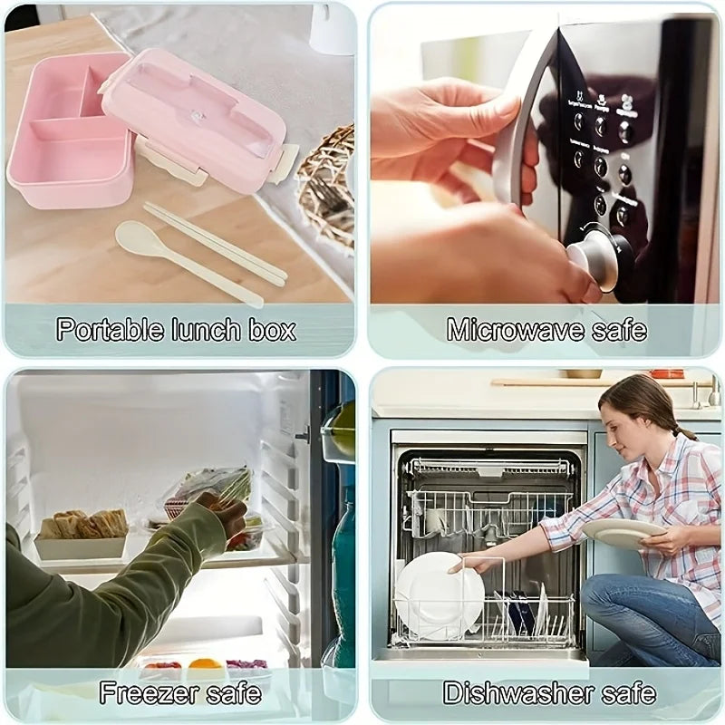 1pc Insulated Lunch Box, Bento Box for Students or Adults, Portable Sealed Compartment Lunch Container for Microwave