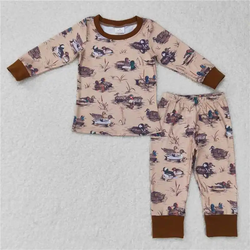 Bamboo Baby Boy/Toddler Long Sleeves Pullover Shirts Pants Set Pajamas Fall Outfit Sleepwear