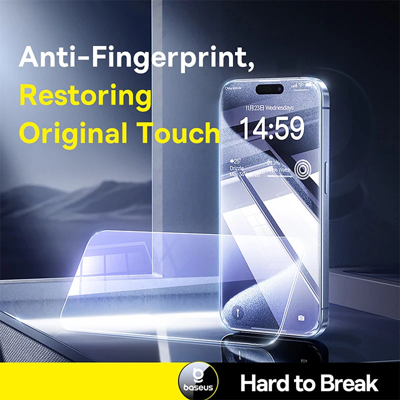 Baseus Tempered Glass for iPhone 17 16 Pro Max Screen Protector for iPhone 15 14 Pro Max Clear Edge Anti-Peeping Protective Film
