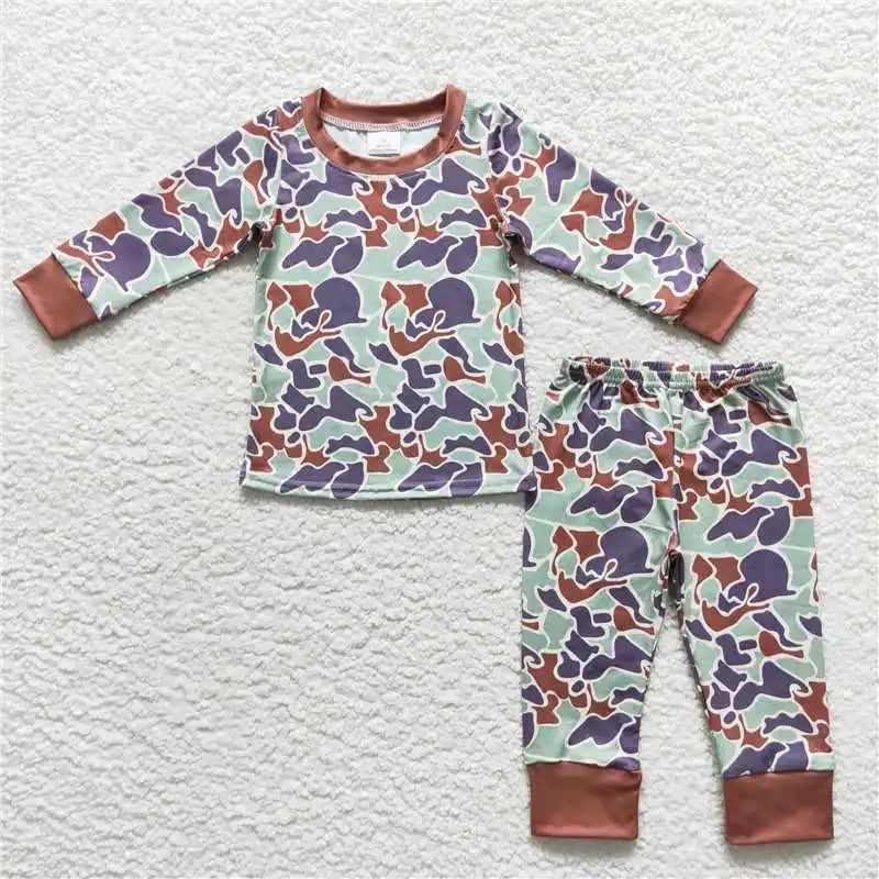 Bamboo Baby Boy/Toddler Long Sleeves Pullover Shirts Pants Set Pajamas Fall Outfit Sleepwear