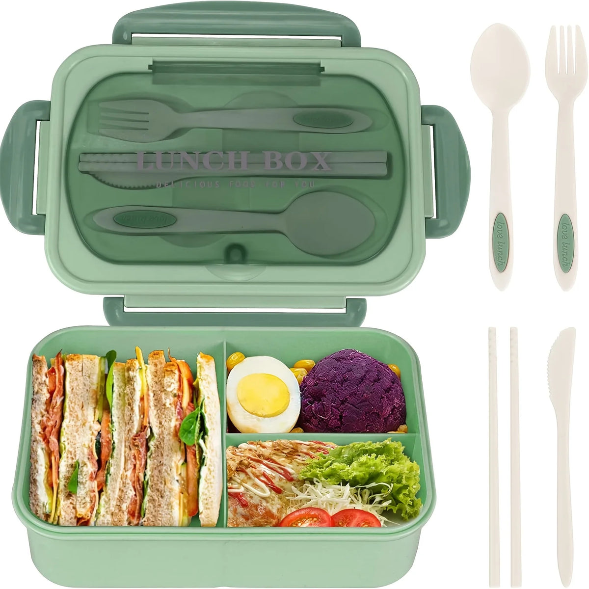1pc Insulated Lunch Box, Bento Box for Students or Adults, Portable Sealed Compartment Lunch Container for Microwave