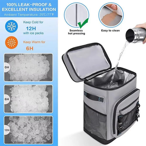 30L Waterproof Insulated Cooler Backpack for Men or Women Leak Proof Cooler Rucksack for Camping, Beach, Fishing, Picnic, Travel Bag